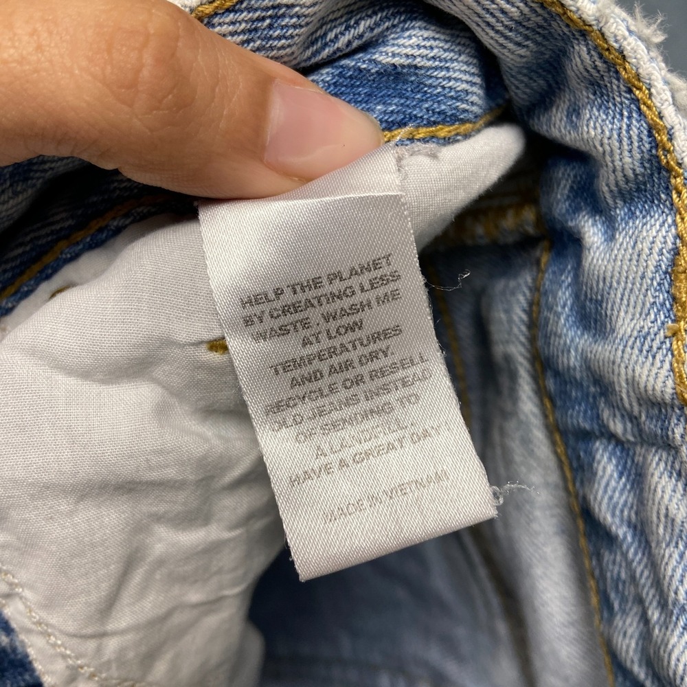 Pacsun 90s Boyfriend Jeans Womens 23 Blue Light Wash Distressed Straight Leg - Picture 11 of 16